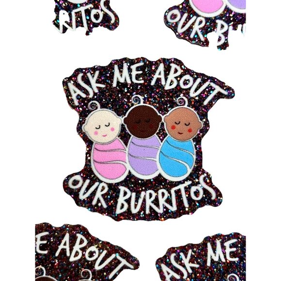 10 pc glitter Labor and Delivery RN Nurse acrylic flat back charm for badge reel - Picture 2 of 3